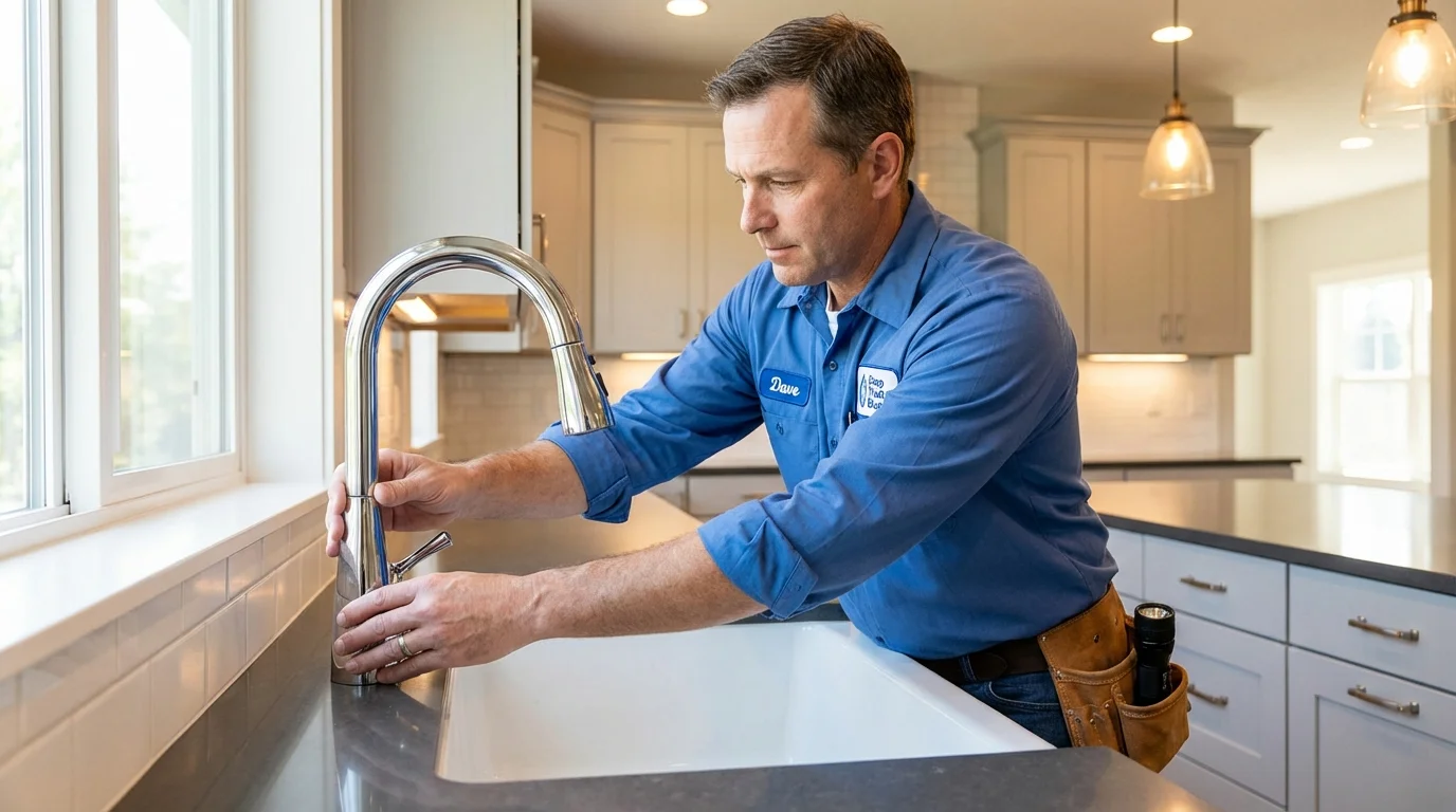 Kitchen faucet installation by Johns Plumbing LLC in Oak Forest